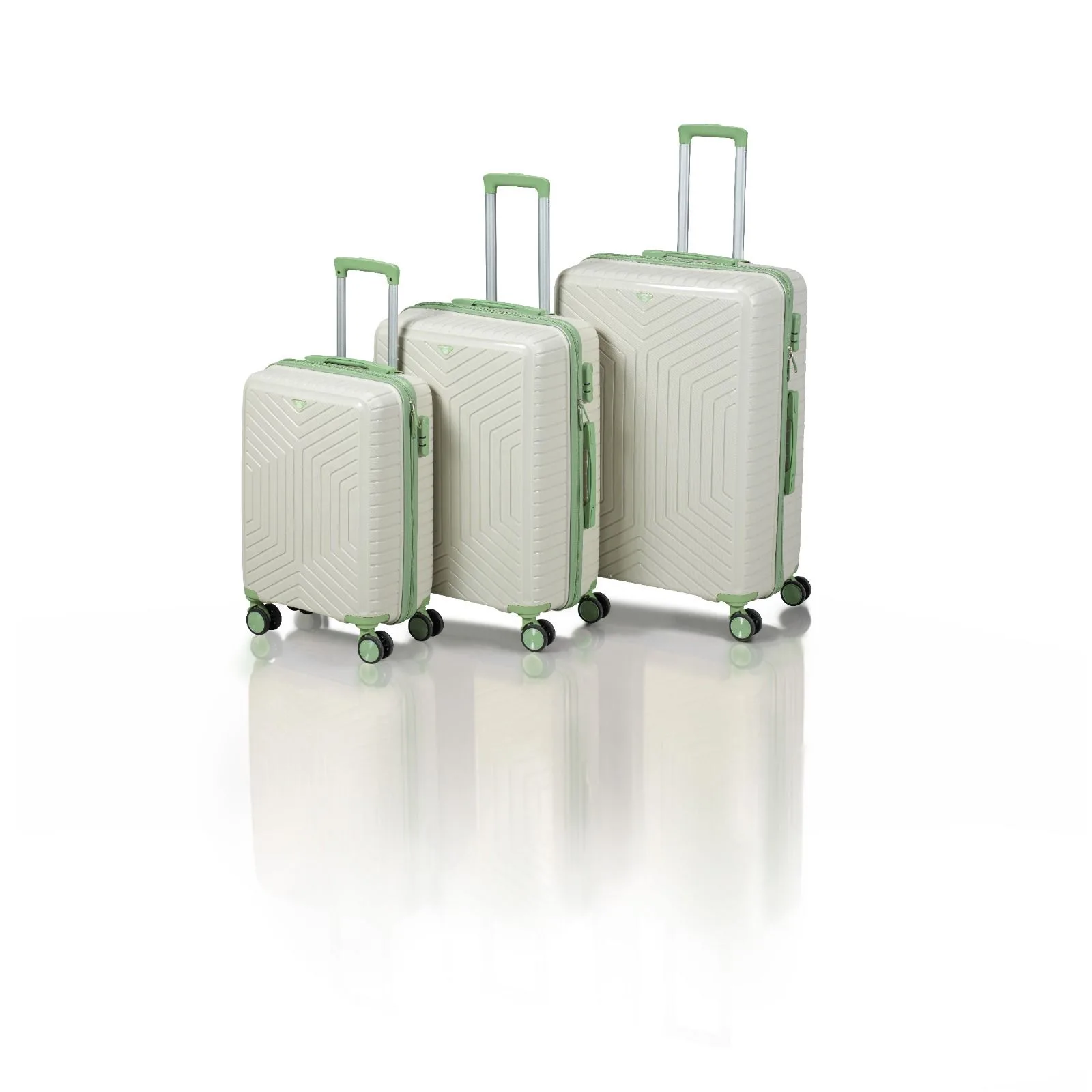 SDR PP 3'LÜ SET VALİZ KEMİK/FISTIK YEŞİLİ