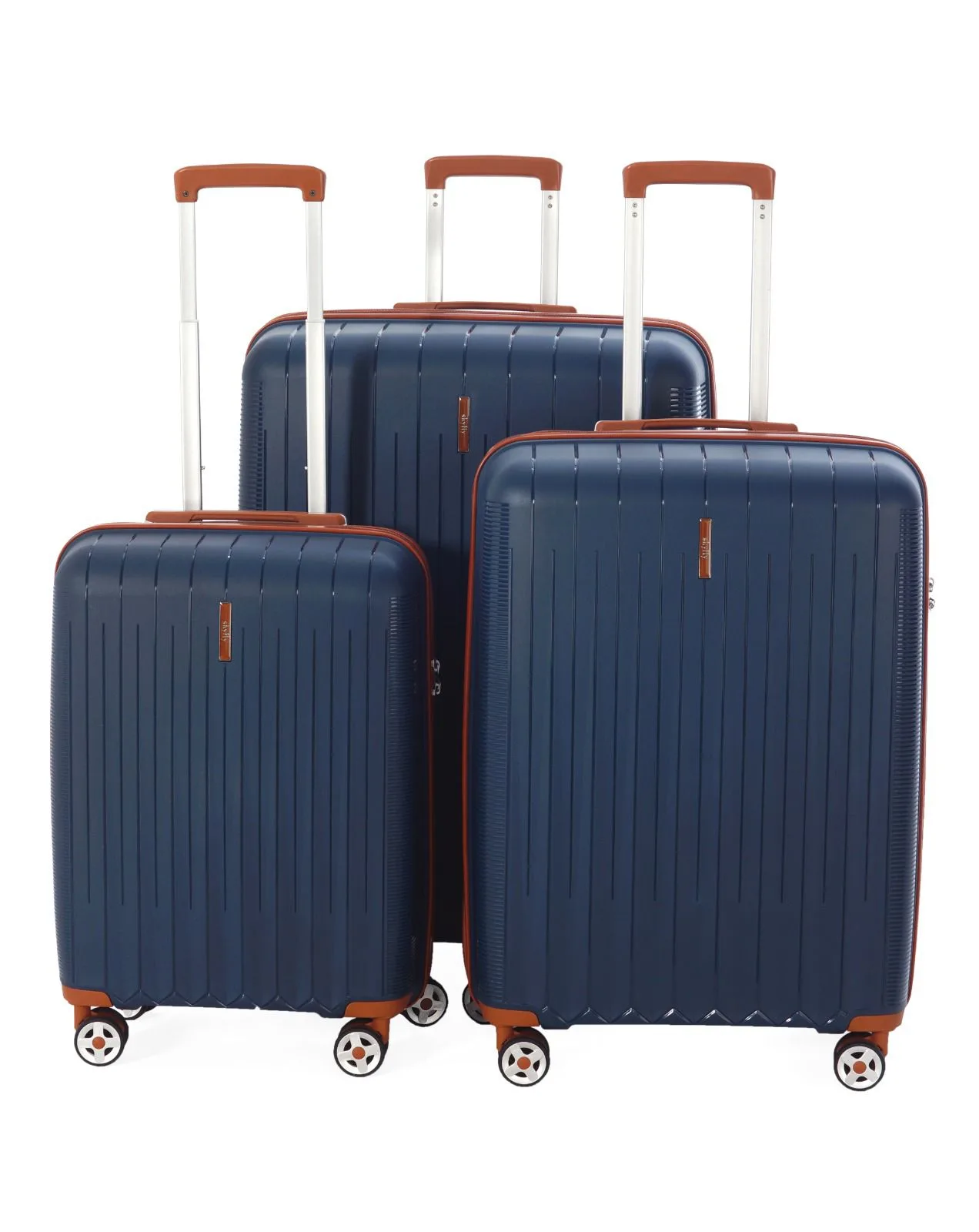 SKY FLY PP 3'LÜ SET VALİZ LACİVERT/TABA