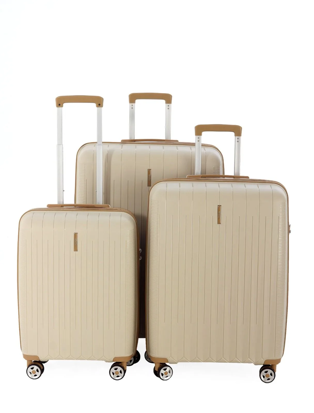 SKY FLY PP 3'LÜ SET VALİZ KEMİK/ŞAMPANYA