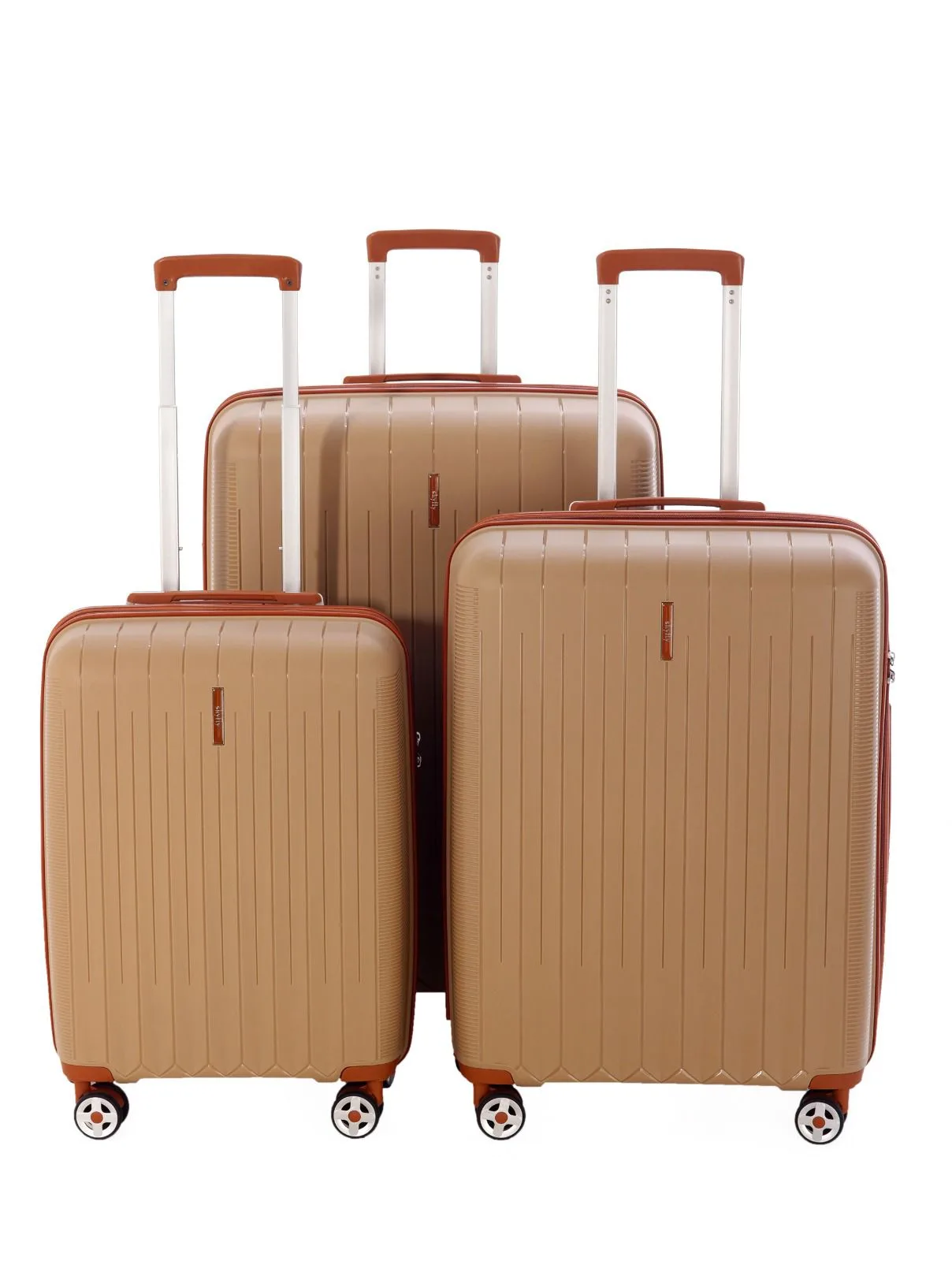 SKY FLY PP 3'LÜ SET VALİZ ŞAMPANYA/TABA